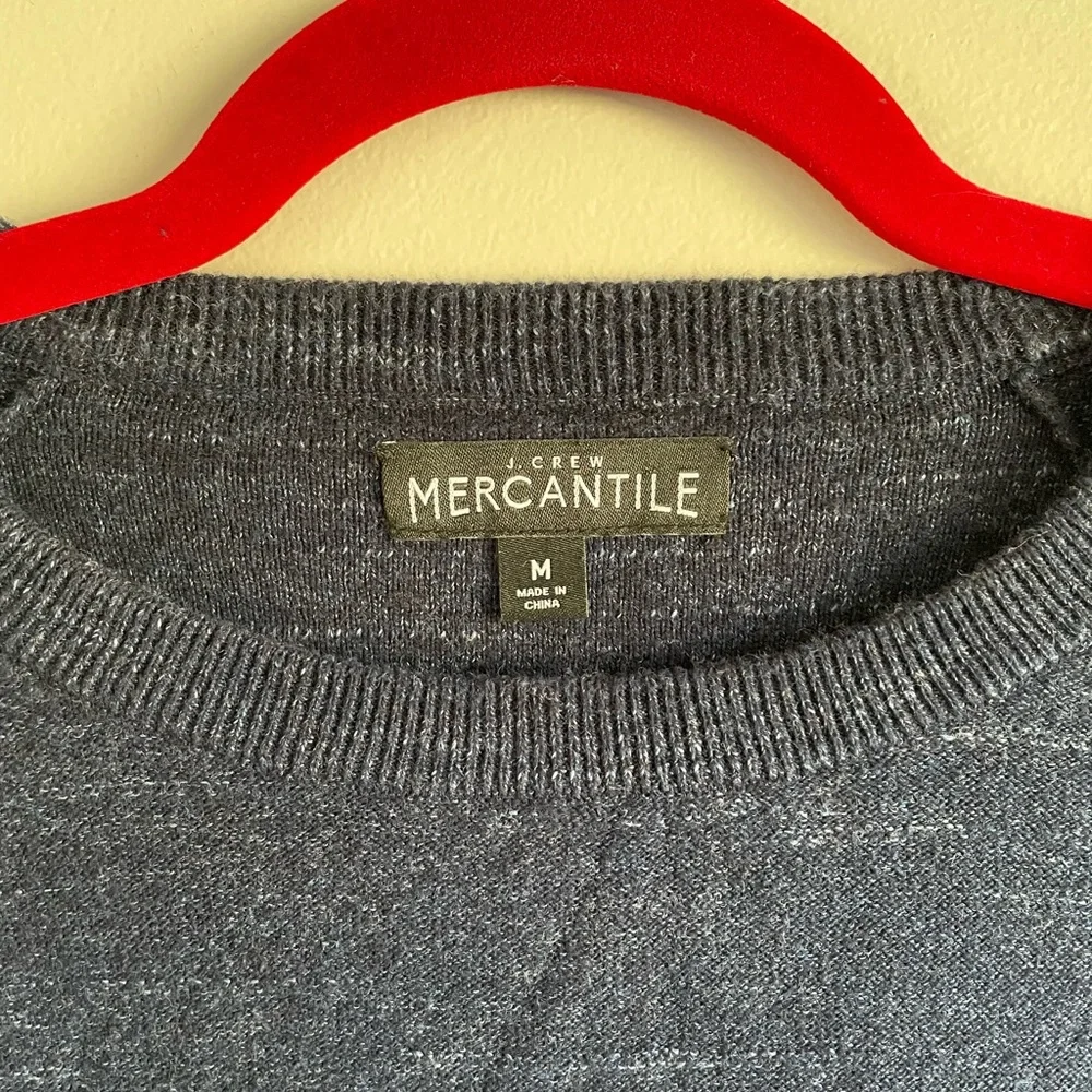 J. Crew Men's 100% Cotton Navy Blue Crewneck Knit Sweater Size M